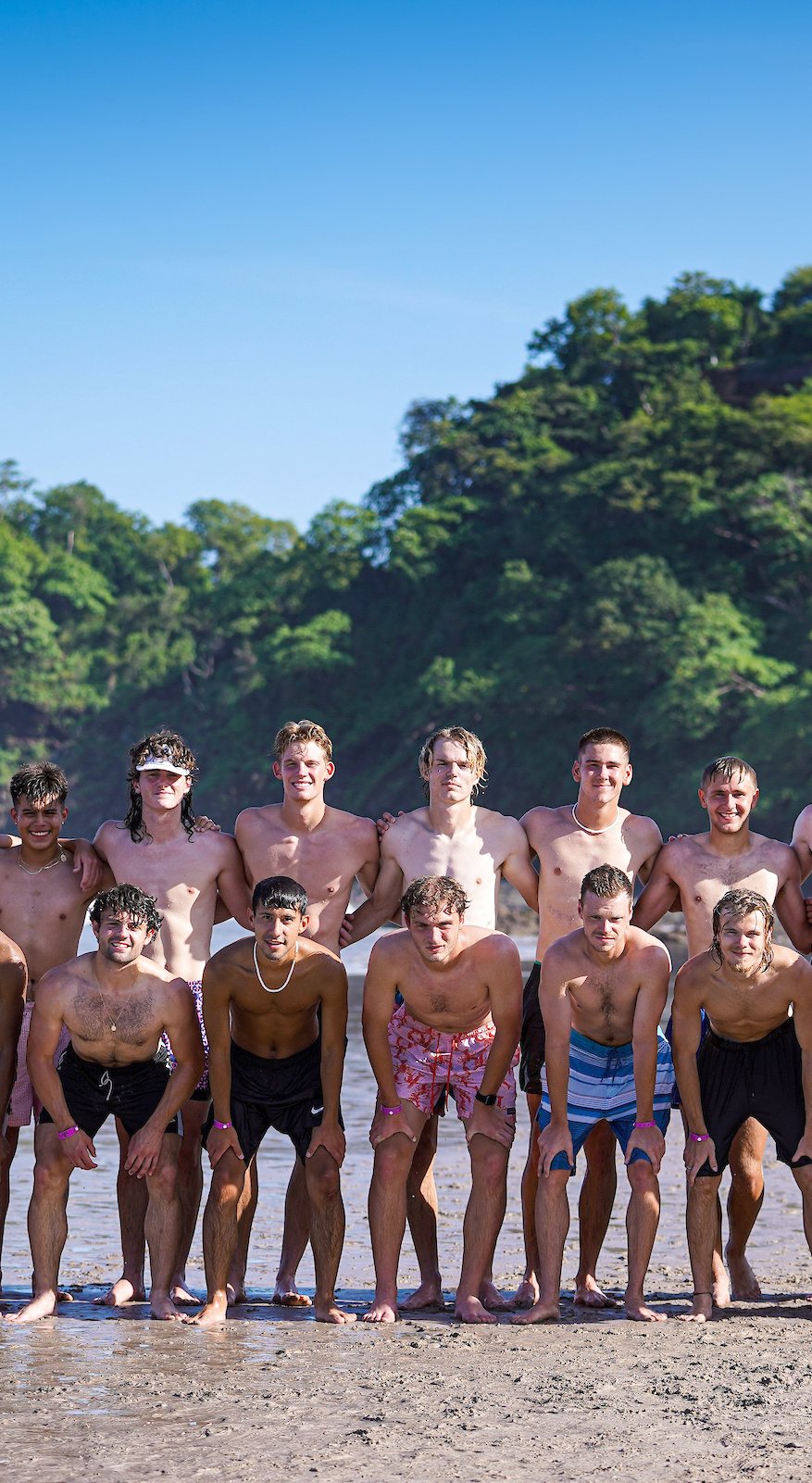 Team photo on the beach in Costa Rica